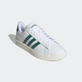 adidas Sneaker ADIDAS SPORTSWEAR GRAND COURT CLOUDFOAM COMFORT, Herren, Gr. 40, weiss (cloud wei&szlig;, collegiate gr&uuml;n, core wei&szlig;), Synthetik, Schuhe Sneaker, De