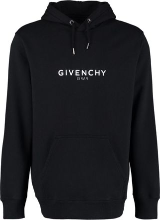 Givenchy logo-print hoodie - men - Cotton - S - Black
