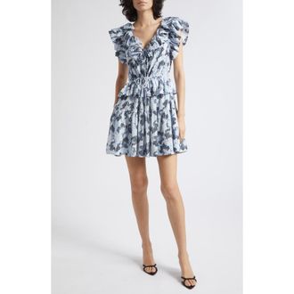 Ulla Johnson Celie Abstract Print Minidress in Ciel at Nordstrom, Size 12