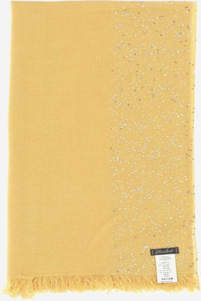 Faliero Sarti Womens New Dalila Scarf Yellow Virgin Wool Scarfs