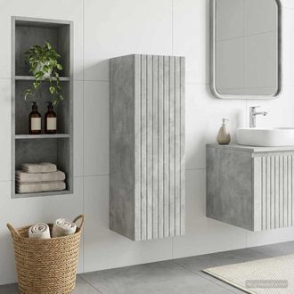 vidaXL Vidaxl Mobiletto Da Bagno A Muro Grigio Cemento 33 X 34,5 X 100 Cm