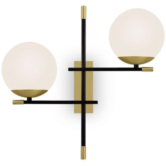 Maytoni Nostalgia L&aacute;mpara De Pared Modern Nostalgia 2 Light Matt Gold Pantalla De Vidrio - Maytoni