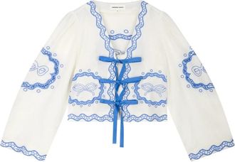 Fab By Fabienne Chapot Serviette Blouse - Dames - Blouses - Beige - 2XL - Katoen - Overhemden