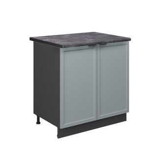 Vicco Armario Bajo Para Fregadero Fame-line, Azul Claro-gris, 80 Cm Con Estante, Et Antracita Vicco
