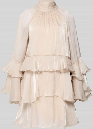 Gina Tricot Minikleid im Stufen-Look Modell Flowy frill in Sand, Gr&ouml;&szlig;e 34