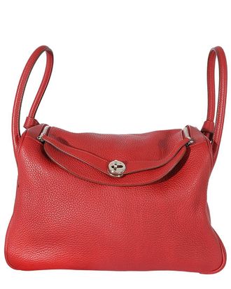 Herm&egrave;s Red Cl&eacute;mance Lindy 34 PHW (Authentic Pre-Loved)