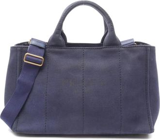 Prada Borsa tote Canapa anni 2000 - Blu