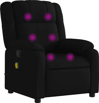 vidaXL Sill&oacute;n Reclinable De Masaje De Tela Negro Vidaxl