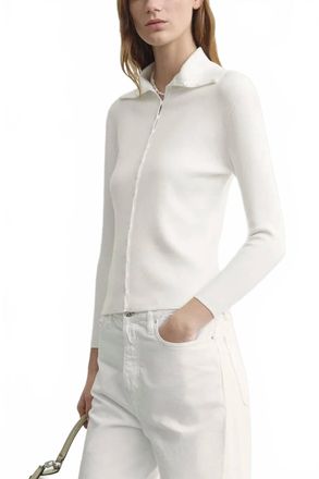 Toteme Fitted Polo Cardigan In Off-White