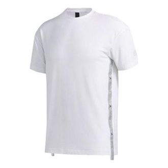 adidas M Gfx T Prime Solid Color Side Sports Stylish Round Neck Short Sleeve White FT2789