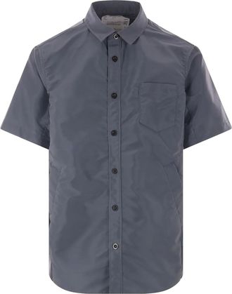 sacai short-sleeved twill shirt - Grey
