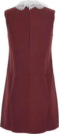 Self Portrait Womens Mini Dress Bordeaux Crepe Burgundy Polyester