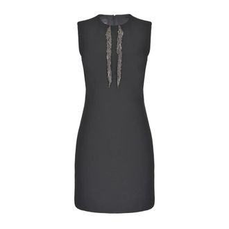 Pinko Pinko, Kleedjes, Dames, Zwart, S, Technische Gestreepte Jurk Meting