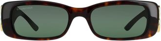Balenciaga rechthoek dames donkere havana groen bb0096s