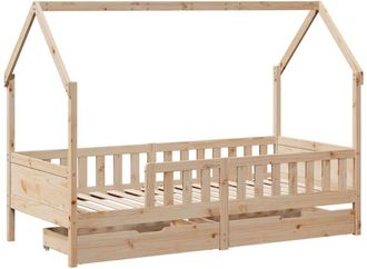 vidaXL Kids Bed Frame with Drawers without Mattress 90x190 cm Single Solid Wood Vidaxl
