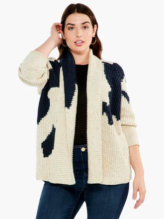 Nic+Zoe Bold Comfort Cardigan - Plus In Neutral Multi