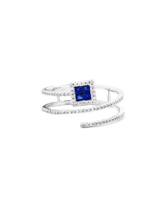 Diana M. Jewels Fine Jewelry 14K 0.75 Ct. Tw. Diamond & Sapphire Studs