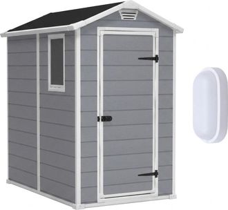 Keter Manor 4x6 Caseta De Jard&iacute;n + Iluminaci&oacute;n Exterior Led Incluida (230447-wo744)