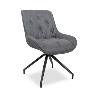 MondoViro Conjunto de 2 sillas de tela gris oscuro 58,5x66,5 cm 87h