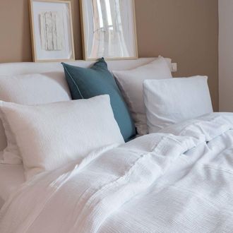 Maison d'été Sábana encimera en gasa de algodón blanco 270 X 300 cm