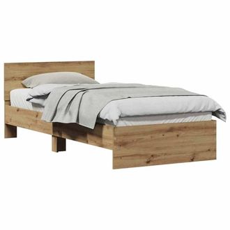 Berkfield Home Elegant Bed Frame Artisan Oak 90x190 cm Engineered Wood in Brown
