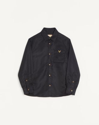 Valentino Giacca camicia Valentino in nylon con VGold Uomo NERO 44