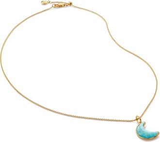 Monica Vinader Fei Moon Pendant Necklace in Gold Vermeil at Nordstrom