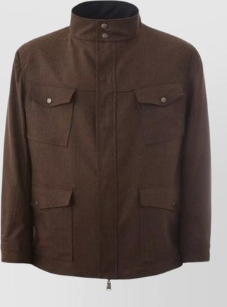 Lardini wool single-breasted field coat