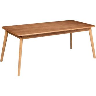 Beliani Tavolo da cucina per sala da pranzo Piano impiallacciato rettangolare Gambe in legno di olmo 200 x 90 cm Legno di quercia scuro Venner Keho