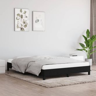 vidaXL Cama Sin Colch&oacute;n Tela Negro 140x200 Cm Vidaxl