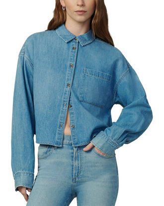 Joe's Joes Jeans The Cropped Boyfriend Linen-Blend Shirt