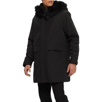 Gorski Parka With Genuine Shearling Trim in Black/black at Nordstrom, Size X-Large