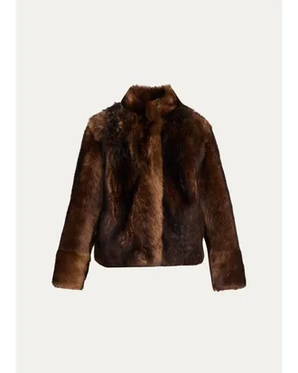 Yves Salomon Lamb Shearling Short Coat