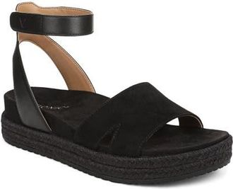 Vionic Yucca Platform Ankle Strap Sandal in Black at Nordstrom, Size 8.5