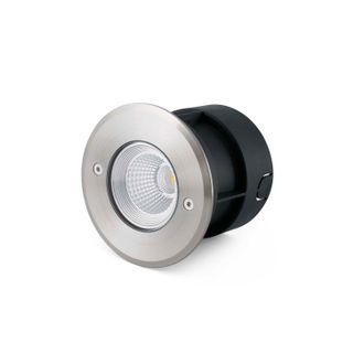Faro Barcelona Suria Empotrable De Suelo Inoxidable Satinado Y Negro Mate 70592n
