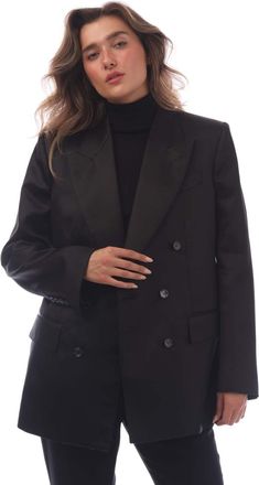 Tom Ford Dames Tom Ford Wallis Double Breasted Jas in Zwart