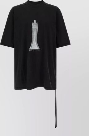 Rick Owens jumbo graphic crew neck asymmetrical t shirt