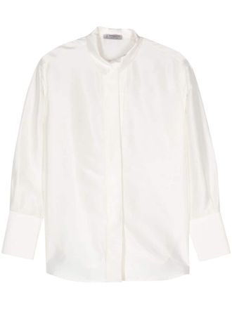 Alberto Biani long-sleeve silk shirt - women - Silk - 42 - White
