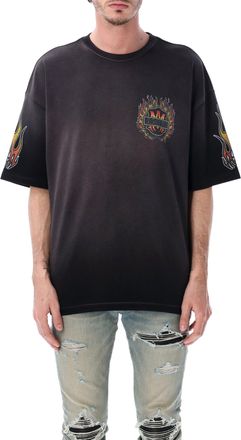 Amiri Flames Oversized Black Flame Graphic Tee