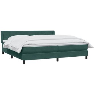 vidaXL Cama Box Spring Con Colch&oacute;n Terciopelo Verde Oscuro 180x220 Cm Vidaxl