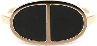 Herm&egrave;s Anello in oro rosa e ceramica anni 2020