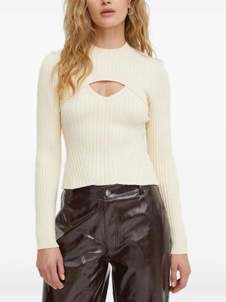 Résumé Maglione a coste con dettaglio cut-out - Bianco