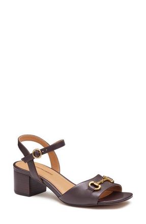 Johnston & Murphy Edith Ankle Strap Sandal in Dark Brown Glove Leather at Nordstrom, Size 9