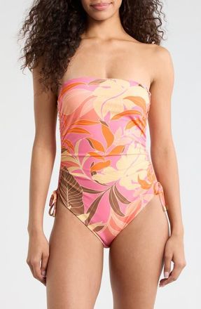 Sanctuary Banded Side Ruched One-Piece Swimsuit in Multi at Nordstrom, Size X-Small