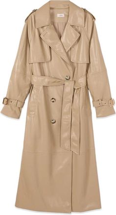 Oltre Lange Trenchcoat - Dames - Trenchcoats - Beige - XL - Polyester - Jassen