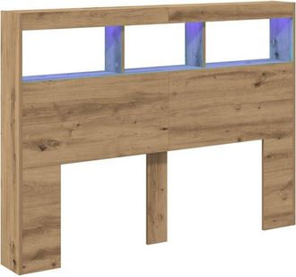vidaXL Headboard Cabinet with led Artisan Oak 140x17x102 cm Vidaxl