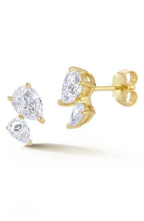 Glaze Jewelry Pear Cut Moissanite Stud Earrings in Gold at Nordstrom Rack