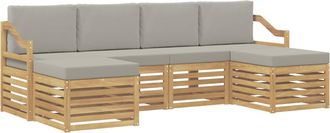 vidaXL Conjunto De Sof&aacute;s De Exterior 6 Uds. Blanco Y Gris Claro Vidaxl