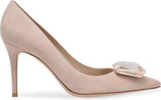 Gianvito Rossi Jaipur 85mm suede pumps - women - Suede - 39.5 - Neutrals