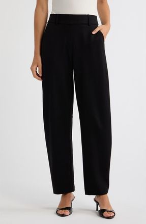 Anne Klein Slash Pocket Barrel Leg Pants in Anne Black at Nordstrom, Size X-Large